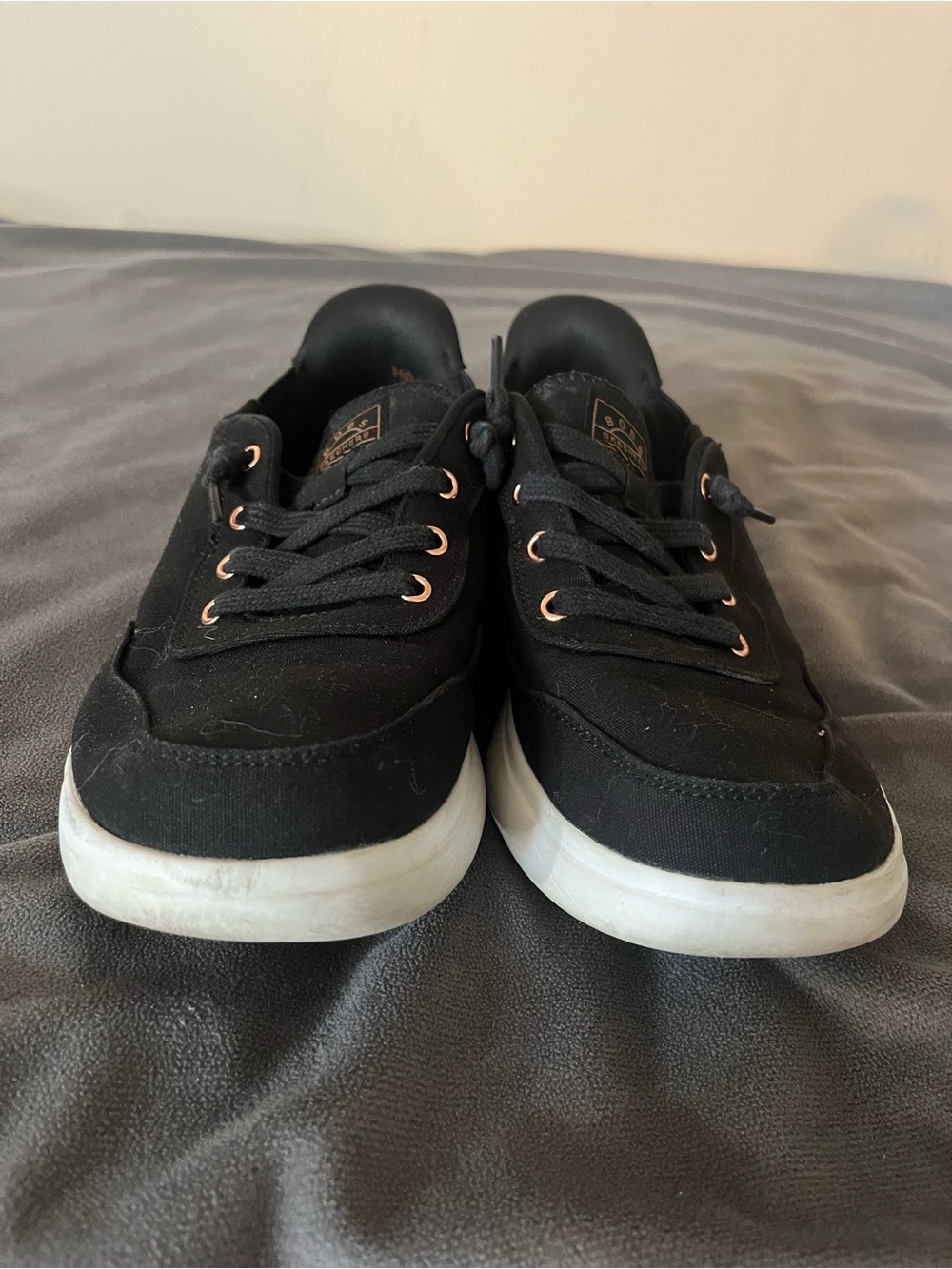 Skechers Black Canvas Sneakers with White Sole - Picture 5 of 7